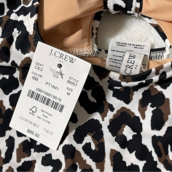 J.Crew Leopard cutout one-piece swimsuit with bow size Medium - Picture 6 of 8
